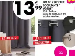 La Foir'Fouille Le lot de 2 rideaux occultants odelie offre