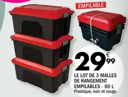 La Foir'Fouille Le lot de 3 malles de rangement empilables offre