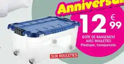 La Foir'Fouille BOÎTE DE RANGEMENT AVEC ROULETTES offre