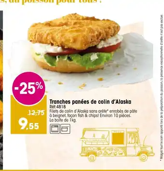 Croque Gel Tranches Panées de Colin d'Alaska offre