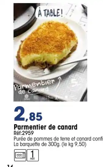 Croque Gel Parmentier de Canard offre