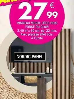 La Foir'Fouille Panneau mural déco bois fonce ou clair offre
