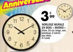 La Foir'Fouille Horloge murale en bois mathis offre
