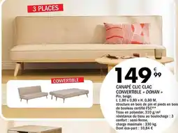 La Foir'Fouille Canape clic clac convertible dohn offre