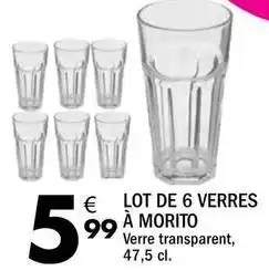 La Foir'Fouille Lot de 6 verres à morito offre