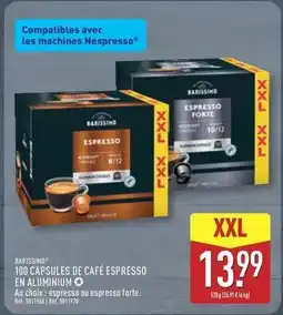 ALDI Barissimo - 100 capsules de café espresso en aluminium offre