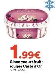 Hmarket Carte d'or - glace yaourt fruits rouges offre