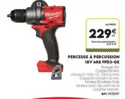 Tout faire matériaux Milwaukee - perceuse a percussion 18v m18 fpd3-ox offre