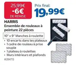 Costco Harris - ensemble de rouleaux à peinture 22 pièces offre