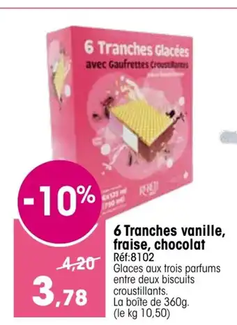 Croque Gel 6 Tranches Vanille Fraise Chocolat offre