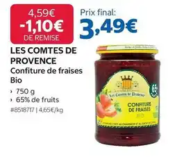 Costco Les comtes de provence - confiture de fraises bio offre