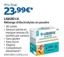 Costco Apple - liquid i.v. mélange d'electrolytes en poudre offre