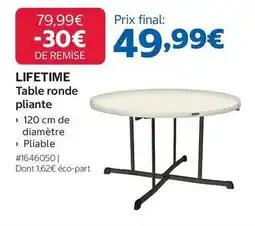 Costco Table ronde pliante offre
