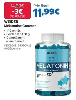 Costco Weider - melatonine gomme offre