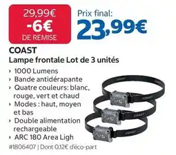 Costco Lampe frontale lot de 3 unités offre
