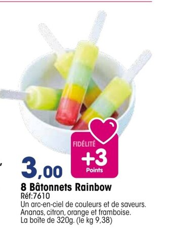 Croque Gel 8 Bâtonnets Rainbow offre