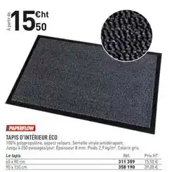 Hyperburo Paperflow - tapis d'interieur eco offre