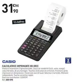 Hyperburo Casio - calculatrice imprimante hr-rcce offre
