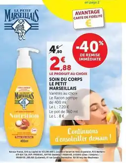 Maximarché Le petit marseillais - soin du corps offre