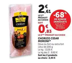 Maximarché César moroni - chorizo offre