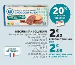 Maximarché U - biscuits sans gluten offre