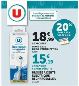 Maximarché U - brosse a dents electrique rechargeable offre