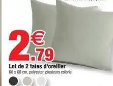 Bazarland Lot de 2 taies d'oreiller offre