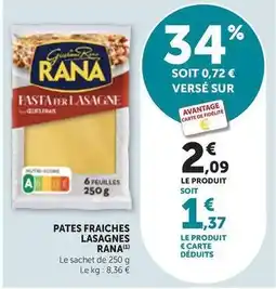Maximarché Rana - pates fraiches lasagnes offre