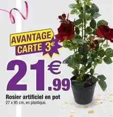 Bazarland Rosier artificiel en pot offre
