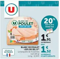 Maximarché U - blanc de poulet offre