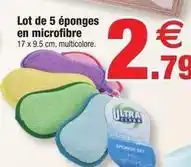 Bazarland Lot de 5 éponges en microfibre offre