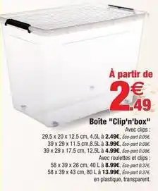 Bazarland Boîte clip'n'box offre