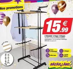 Bazarland L'étendor à linge 3 étages offre