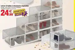 Bazarland Lot de 12 boîtes à chaussures empilables offre