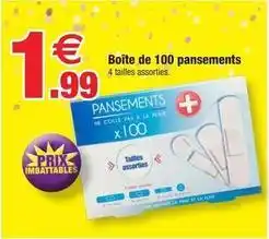 Bazarland Boîte de 100 pansements offre