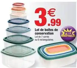 Bazarland Lot de boîtes de conservation offre