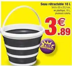 Bazarland Seau rétractable offre