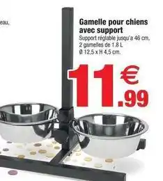 Bazarland Gamelle pour chiens avec support offre
