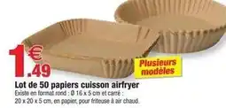 Bazarland Lot de 50 papiers cuisson airfryer offre