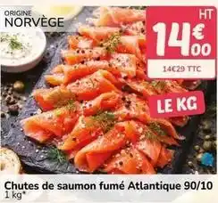 Promocash Chutes de saumon fumé atlantique 90/10 offre