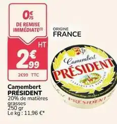 Promocash Président - camembert offre