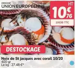Promocash Noix de st jacques avec corail offre