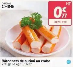 Promocash Bâtonnets de surimi au crabe offre