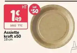 Promocash Kraft - assiette x50 offre