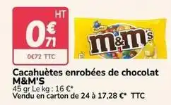 Promocash M&m's - cacahuètes enrobées de chocolat offre