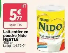 Promocash Nestlé - lait entier en poudre nido offre