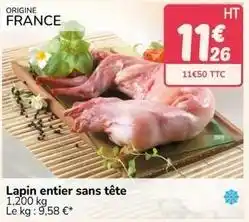 Promocash Lapin entier sans tête offre