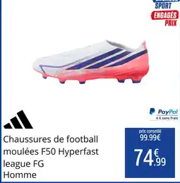 Intersport Adidas Chaussures de football moulées F50 Hyperfast league FG Homme offre