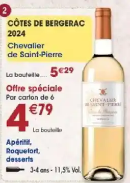 Maximo Chevalier de Saint-Pierre CÔTES DE BERGERAC 2024 offre