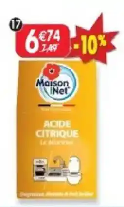 Maximo Maison iNet ACIDE CITRIQUE offre